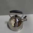 Tea Kettle, 2 Quart Stainless Steel Whistling Tea Kettle, Stovetop Whistling Teakettle Tea Pots for Stove Top with Ergonomic Folding Handle, Small Teapot, Water boiler for Tea, Coffee (Silver)