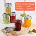 PINIWON Mason Jars 8 oz with Lids and Bands, 24 Pack Regular Mouth Half Pint Canning Jars, Small Mason Jars for Jam Jelly Honey DIY Projects, 48 Labels, Brush & String Included