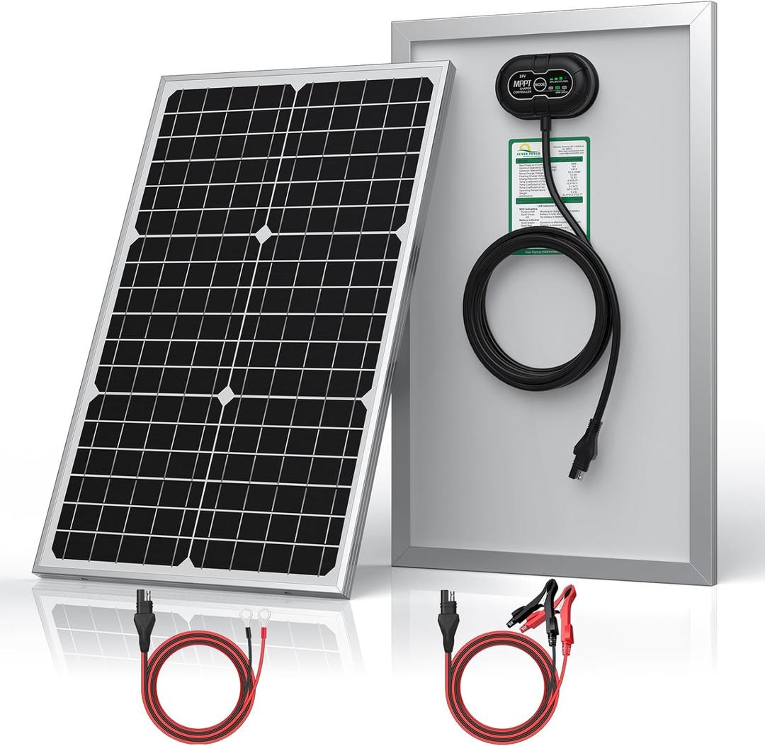 SUNER POWER 30W 24V Solar Panel Battery Trickle Charger Maintainer Ultra