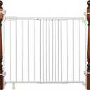Ingenuity The Stairway+ 46W Series, 32"-48" Wide, 32.5" Tall, Baby Gate for Stairs, Dog Gate Indoor with Door for Banister to Banister Installation - White Metal