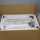 KLSMYHOKI Standing Desk Adjustable Height, Mobile Stand Up Desk with Wheels Small Computer Desk Rolling Desks, Portable Laptop Desk White Standing Table Home Office Desks 16"x31.5" Height 27"-43.5" (White)