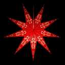 Lantern Lampshade 9 Pointed Paper Star Light Shades Large 60cm Star Hanging Decorations for Christmas Wedding Home Decoration Birthday Party (Red, Black)