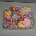 210 Pcs Mini Silk Flower Heads Small Fake Rose Daisy Faux Flowers Bulk for Crafts Artificial 3D Loose Fabric Flowers Heads Sunflower Bulk for Wedding Hair Cap Dresses Decorations (Bright Colors Mixed)