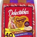 Delectables Squeeze Up Non-Seafood Chicken Variety Pack, Creamy Squeezable Puree, Lickable Wet Cat Treats, Grain-Free, No Added Fillers, 0.5 Ounces Tube, 40 Tubes Total (EXP 03/11/27)