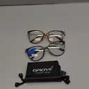 Gaoye Blue Light Blocking Glasses Women/Men, Fashion Cat Eye Fake Eyeglasses UV Ray Filter Computer Gaming Glasses (Black+Tea Leopard, Pack of 2)