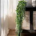 Artificial Hanging Plant 2 Pcs Faux Plant Ivy Vine Faux Eucalyptus Vines Fake Potted Greenery for Wall Living Room Home Shelf Office Bathroom Outdoor Indoor Decor (Type 1)
