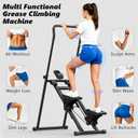 3-Level Adjustable Cardio Stair Stepper for Home, Folding Vertical Stair Stepper with Non-Slip Pedals & LCD Monitor, Portable Stair Stepper with Resistance & Handlebar, Supports 350 LBS, Unisex
