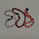 Junkin Baseball Necklaces Three Braided Rope Titanium Necklace for Fans Team Gifts Boys Men Player Softball Sports (Red)