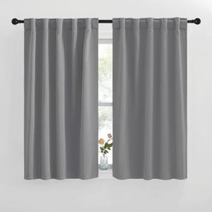 NICETOWN Blackout Curtain Panels for Living Room - (Silver Grey Color) 42x50 inch, 2 Panels Set, Room Darkening Blackout Drapes for Window (42"W x 50"L (Pack of 2))