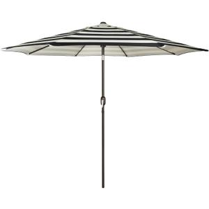 Blissun 9FT Patio Umbrella, Outdoor Table Umbrella, Yard Umbrella, Market Umbrella with 8 Sturdy Ribs, Push Button Tilt and Crank, Black & Ivory