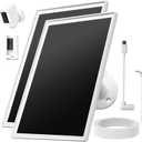 Solar Panel Charger for Ring Camera, Compatible with Ring Stick Up Cam Battery, Ring Spotlight Plus/Pro Battery, Waterproof, 5V 6W Fast Charging (White 2Pack)