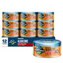 Wild Planet Wild Albacore Tuna, No Salt Added, 5 Ounce Can, Pack of 12 (EXP 05/08/26)