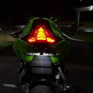 Compatible with Ninja ZX25R ZX4R ZX4RR ZX6R ZX10R ZX10RR 2020-2025 Motorcycle Integrated Tail Light with Turn Signal Flasher Daytime Running Rear Light Brake Taillight Smoked Plug and Play