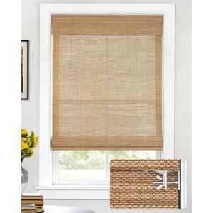 LazBlinds No Drill Bamboo Roman Shades, 27" W x 48" H, Star-Brown
Light Filtering Blinds, Real Natural Bamboo Material, Easy to install