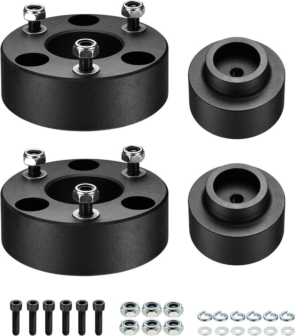 BDFHYK 2.5" Front and 1.5" Rear Leveling Lift Kits, Compatible with Dodge Ram 1500 4WD 2009-2023, 6061-T6 Aluminum Billet Strut Spacers Leveling Kit Compatible with Dodge Ram 1500