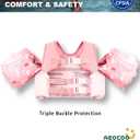 AEOCOO Puddle Float Jumper 20-30-50-60-70 Pounds, Toddler Swim Vest for 1-3-5-6-9 Years Old, Pool Floats with Swimming Arm Floaties Swim Jacket & Water Wings for Kids Swimmies, Boys, Girls, Nios