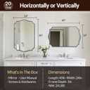 ANDY STAR 24x40 Inch Brushed Nickel Mirror, Unique Rectangle Bathroom Mirror, Large Decorative Mirror in Rust-Proof Stainless Steel 1" Frame, Modern Wavy Frame Design, Vertically/Horizontally