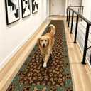 Waterproof 3x14ft Rug Runners for Hallways Non Slip for Dogs, Brown Paws