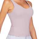 Dragon Fit Women's Padded Workout Tank Tops Fitted Wirefree Longline Sports Bra for Gym Yoga (Pink, M)