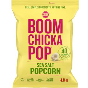 Angie's BOOMCHICKAPOP Sea Salt Popcorn, 4.8 oz. Bag (EXP 07/29/26)