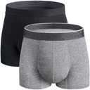 REELINDRY Mens Incontinence Underwear Washable, 2.3 oz Leak Proof Absorbent Odor Neutralization Briefs for Bladder Leak 2 Pack(Black-Gray, XL)