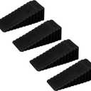 4 Pack Door Stoppers for Bottom of Door,Rubber Door Stop for Carpet, Tile, Concrete, Wood, Door Holder for Heavy Duty Door (Black)