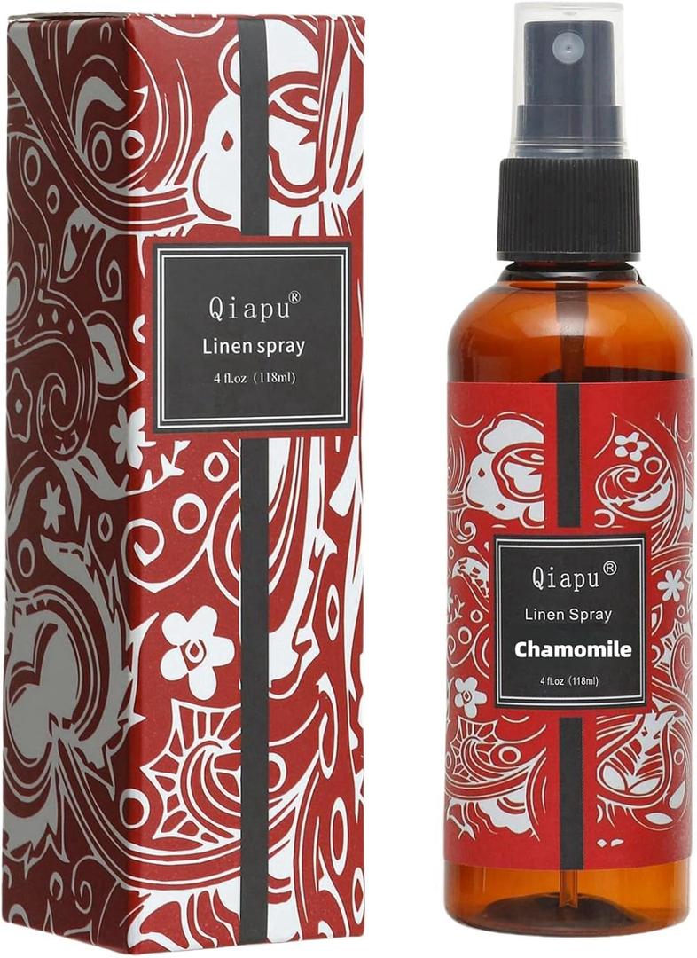Natural Linen Room Spray Pillow Spray for Bedding Pillows Sheets Curtains Mist and Fabric Aromatherapy Spray (Chamomile-4 oz)