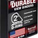 Samsill Durable 2 inch 3 Ring Binder, D Ring Binder, 100% Recycled Chipboard, Black