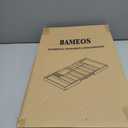 BAMEOS Expandable Silverware Drawer Organizer with Removable Knife Blocks, Bamboo Kitchen Utensil Holder from 21" to 36", Large Cutlery Tray with Divider for Forks, Spoons, Knives