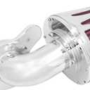Motorcyle Air Cleaner Filter CNC 90 Forward-Facing Kit Fit for Harley Softail Touring Trike Sportster XL Dyna (Chrome Housing Red Element, B For Touring 00-07,Softail 00-15,Dyna 00-17)