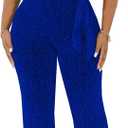 Women's Sexy Sparkly Classy Jumpsuits Casual Off Shoulder Loose Wide Leg Pants Clubwear Party Rompers (Blue), Small