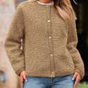 PRETTYGARDEN Women's Faux Fur Coat 2026 Fall Fuzzy Fleece Button up Shearling Cropped Jackets Winter Trendy Outerwear (M)