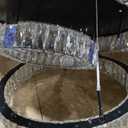 IDEQUY 32'' Modern Flush Mount Crystal Chandelier for Living Room Round Ring Chandelier Black 3-Tier Crystal Ceiling Light for Dining Room Kitchen Bedroom Dimmable Lighting