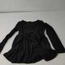 Womens Maternity Shirts Long Sleeve Pregnancy Tops Casual V Neck Ribbed Knit Pregnant Blouses (Small, Black)