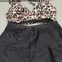 Blooming Jelly Women's High Waisted Bikini Sets Tummy Control Swim Skirt Two Piece Swim Suit 2025 Retro Swimsuit (Medium, Black Leopard)
