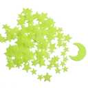 Glow in The Dark Stars - Glow Stars Stickers for Ceiling,Self Adhesive 3D Glowing Stars and Moon for Starry Sky,Wall Decals for Kids Rooms,Wall Stickers for Bedroom (200 Stars, 1 Moon (Green))
