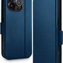 OCASE for iPhone 15 Pro Wallet Case, Slim PU Leather Flip Folio, Card Slots, RFID Blocking, Kickstand, Shockproof Phone Cover 6.1 Inch 2023, Blue