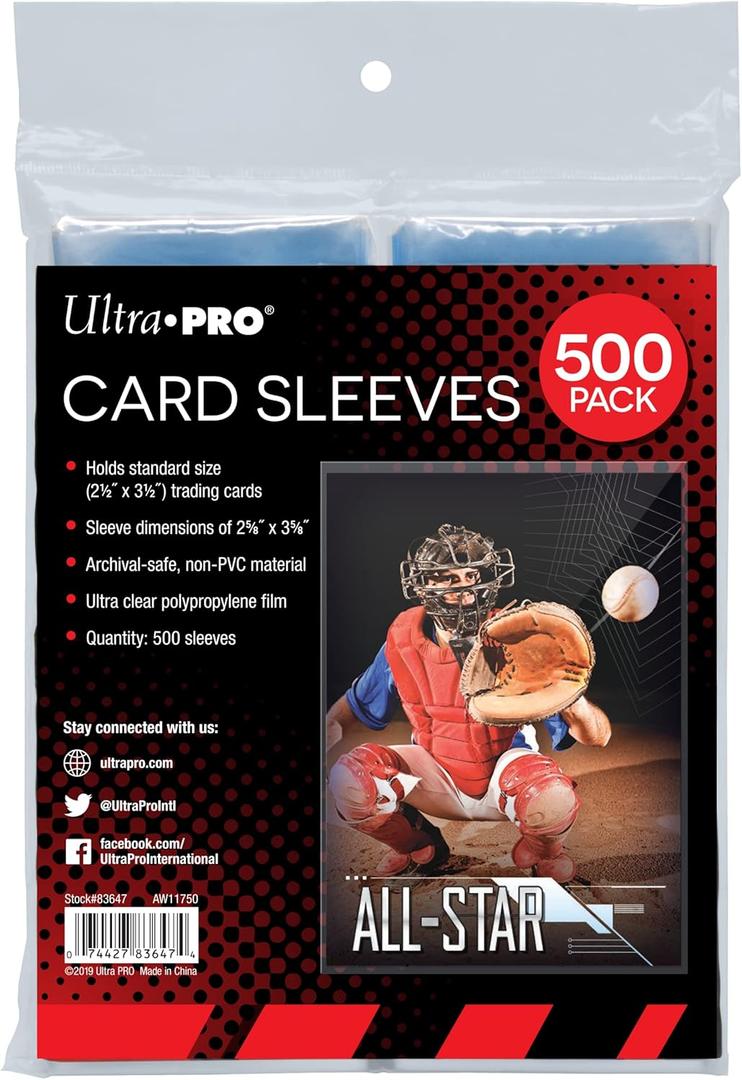 Ultra PRO - Penny Sleeves® Clear Card Sleeves for Standard Size Trading Cards measuring 2.5" x 3.5" (500 count pack)