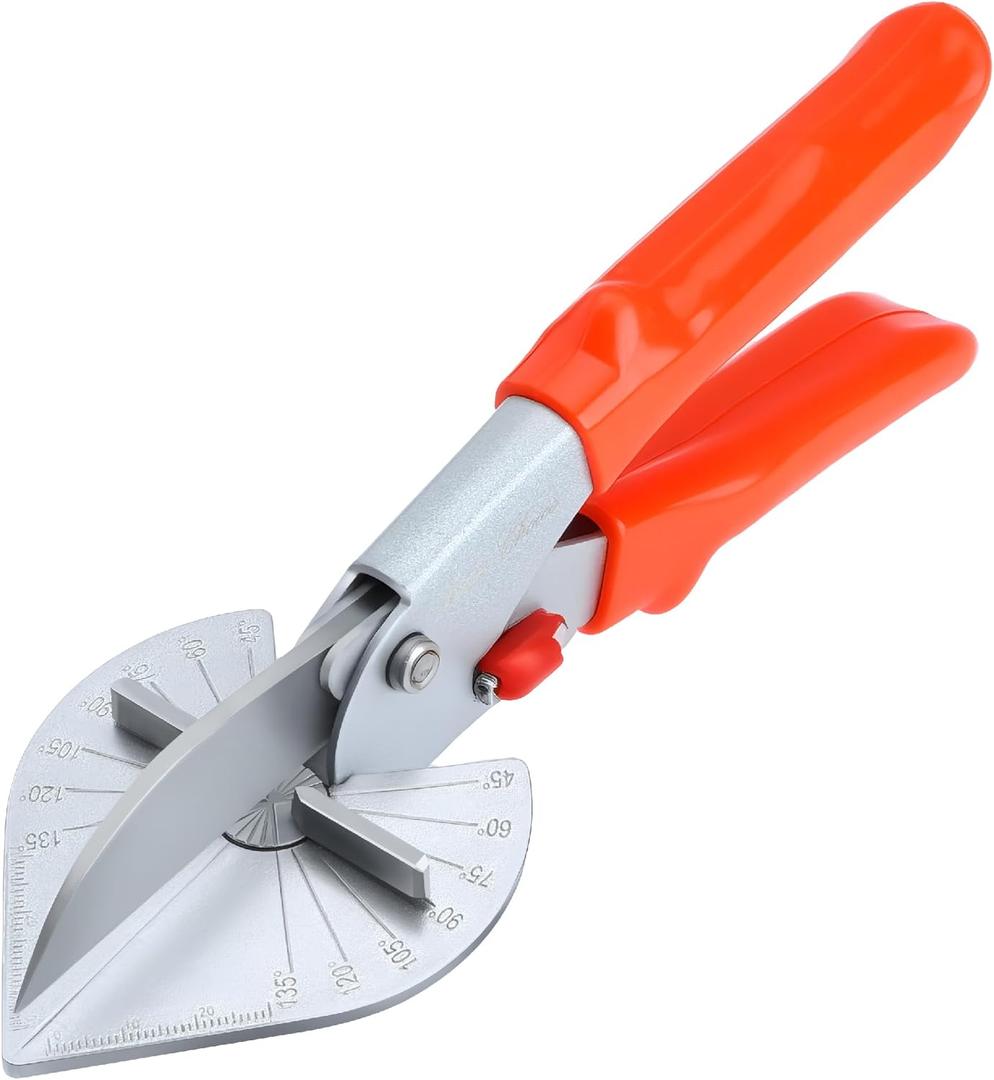 Bates- Multi Angle Miter Shears, Adjustable at 45 To 135 Degree with Safety Lock Hand Tools, Quarter Round Cutting Tool, Miter Shears for Wood Trim Molding, Cutting Plastic, PVC