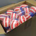 Jerify 72 Pcs 4th of July Football Stress Ball 3.35 Inch Mini Independence Day Foam Patriotic Relief Toys Red White Blue American Flag Stress Ball for Boys Girls Memorial Day Gifts