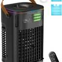 3-IN-1 Portable Air Conditioners, 5400mAh Built-In Battery Personal Evaporative Air Cooler Fan, Ice Packs & 1200ml Water Tank, 1-7h Timer & Remote, Mini Air Conditioner for Car Desktop Camping, Black