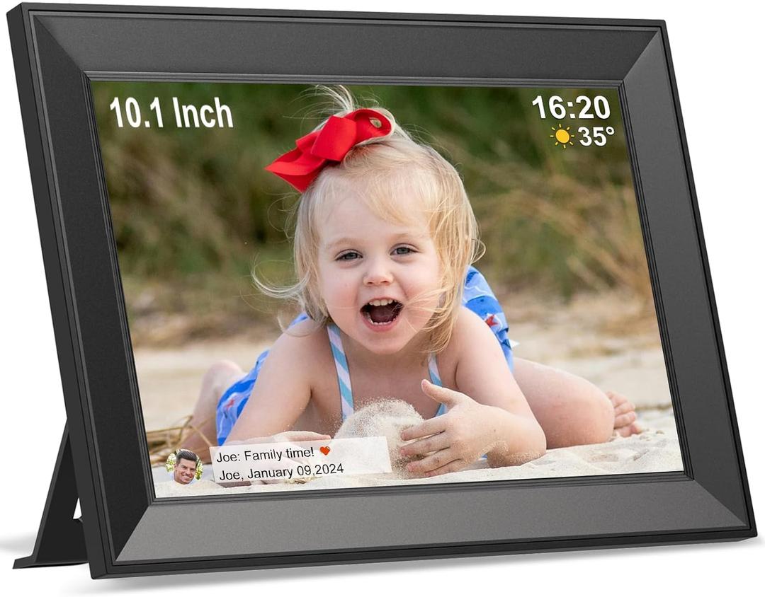 Frameo Digital Picture Frame WiFi 10.1Inch Digital Photo Frame Electronic HD 1080P IPS Touch Screen,Auto-Rotate,Easy to use Load from Phone Share Pohto Video Gifts for mon Father Women Wedding