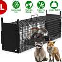 40in 2 Door Humane Live Animal Cage Trap Big Animals Trap Cage