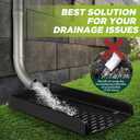 4 Pack Gutter Downspout Splash Block, 12 Extra-Wide Gutter Downspout Extensions for Water Drainage, No-Install Design Down Spout Extender, Fixable Downspout Extender with 8 Fixing PP Nails, Black