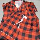 Veseacky Women Satin Pajamas Set 2 Piece Button Down Short Sleeve Soft Sleepwear with Pockets Size M
