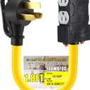 220 to 110 Adapter Compatible with NEMA 10-50P to 4X 5-20R/15R with 20 Amp Circuit Breaker, 220/250V Electrical Stove/Range/Oven Male Plug Gas 110/125V Power Convert Adapter (1.8 ft)