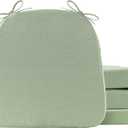 Battilo Chair Cushions for Dining Chairs with Ties, Indoor/Outdoor Kitchen Chair Pad with Non-Slip Backing, Dining Seat Cushion with Machine Washable Removable Cover, 16"x16"x2", Set of 4, Sage Green