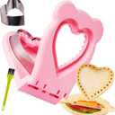 LEPCY Uncrustables Sandwich Maker Sealer Cutter, Crustless Sandwich Cutter, PB&J Uncrustable Maker - Color Pink, Heart Shape (Large-Heart:3.66*3.90 cutter)