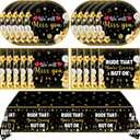 41Pcs We Will Miss You Decorations Rude That You'Re Leaving But Ok Party Supplies Black Gold Plates Napkins Tablecloth, for Coworker Leaving Farewell Retirement Goodbye Going Away Bon Voyage Party