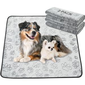 Qeils Reusable Puppy Pads, 2 Pack Washable Pee Pads for Dogs, Non Slip Wee Wee pad, Absorbent and Leakproof Training Mats for Potty, Crate, Playpen, Bed, Sofa, 41"x 41" (41x41(pack of 2))